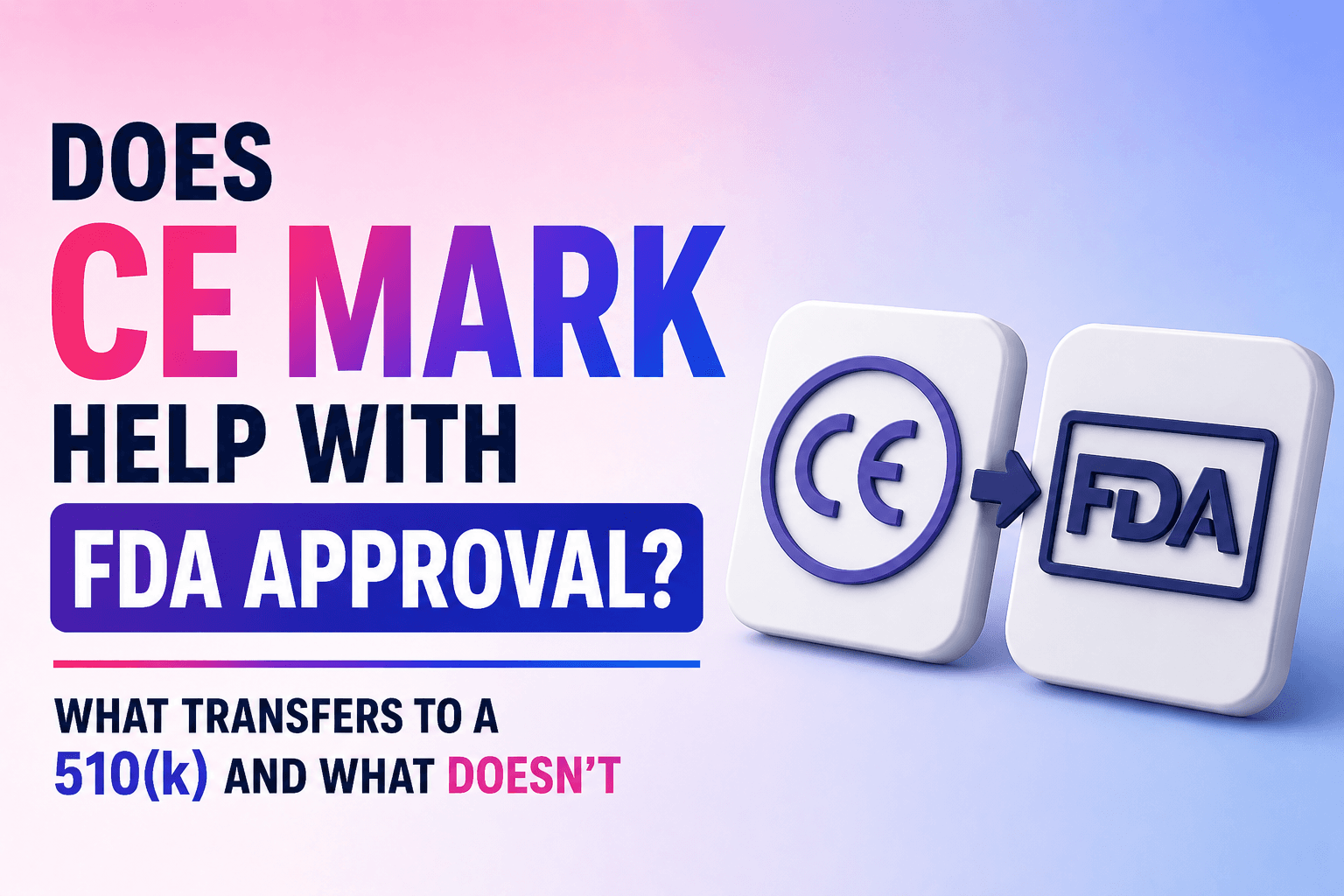 Does CE Mark Help With FDA Approval? What Transfers to a 510(k) and What Doesn't