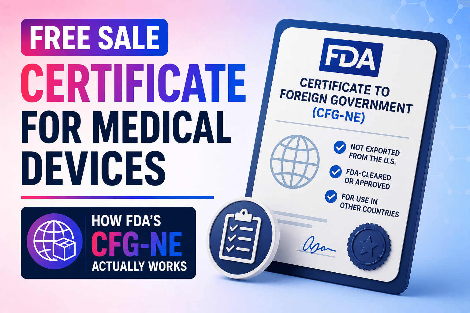 Free Sale Certificate for Medical Devices: How FDA's CFG-NE Actually Works