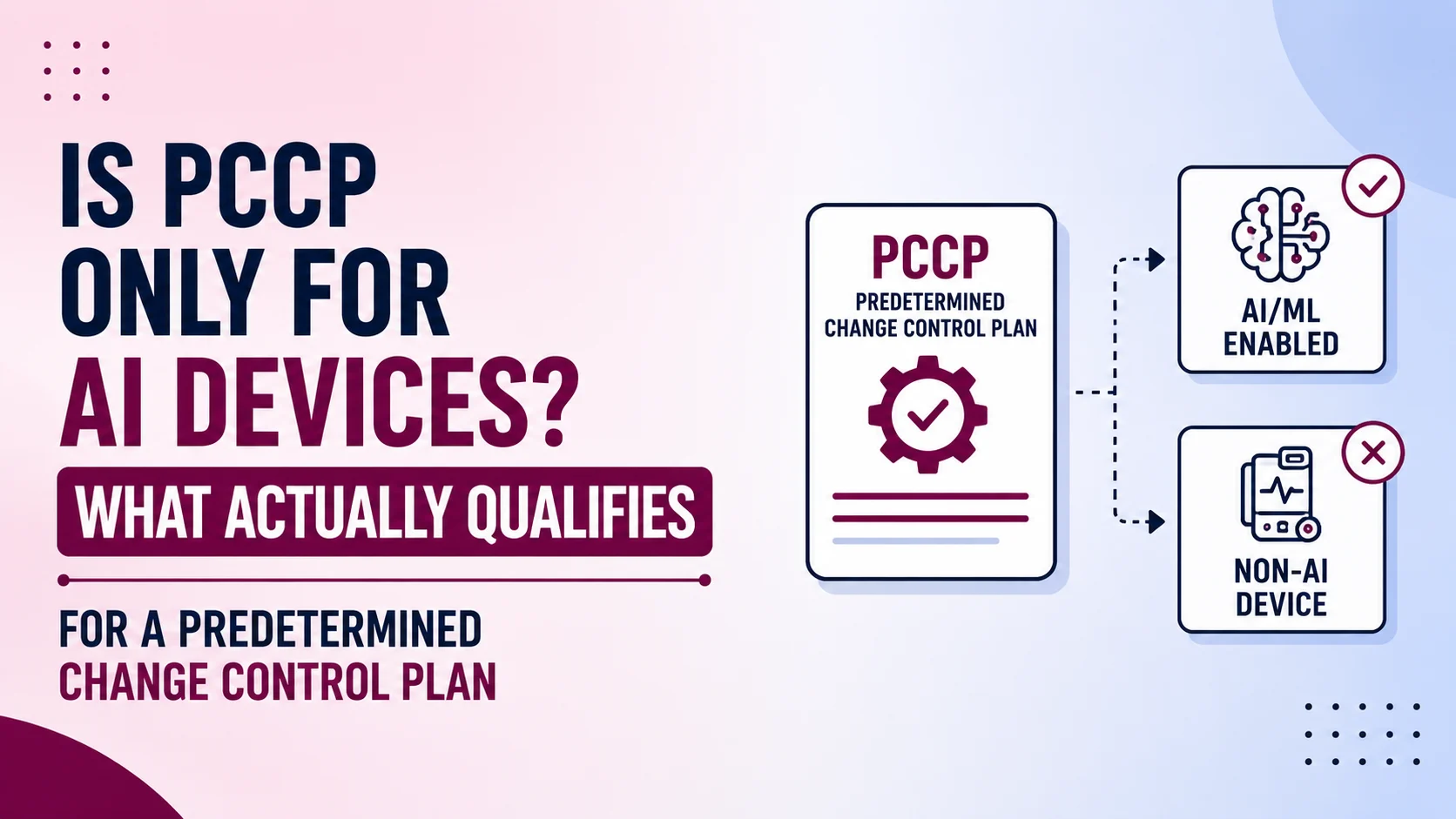 Is PCCP Only for AI Devices? What Actually Qualifies for a Predetermined Change Control Plan