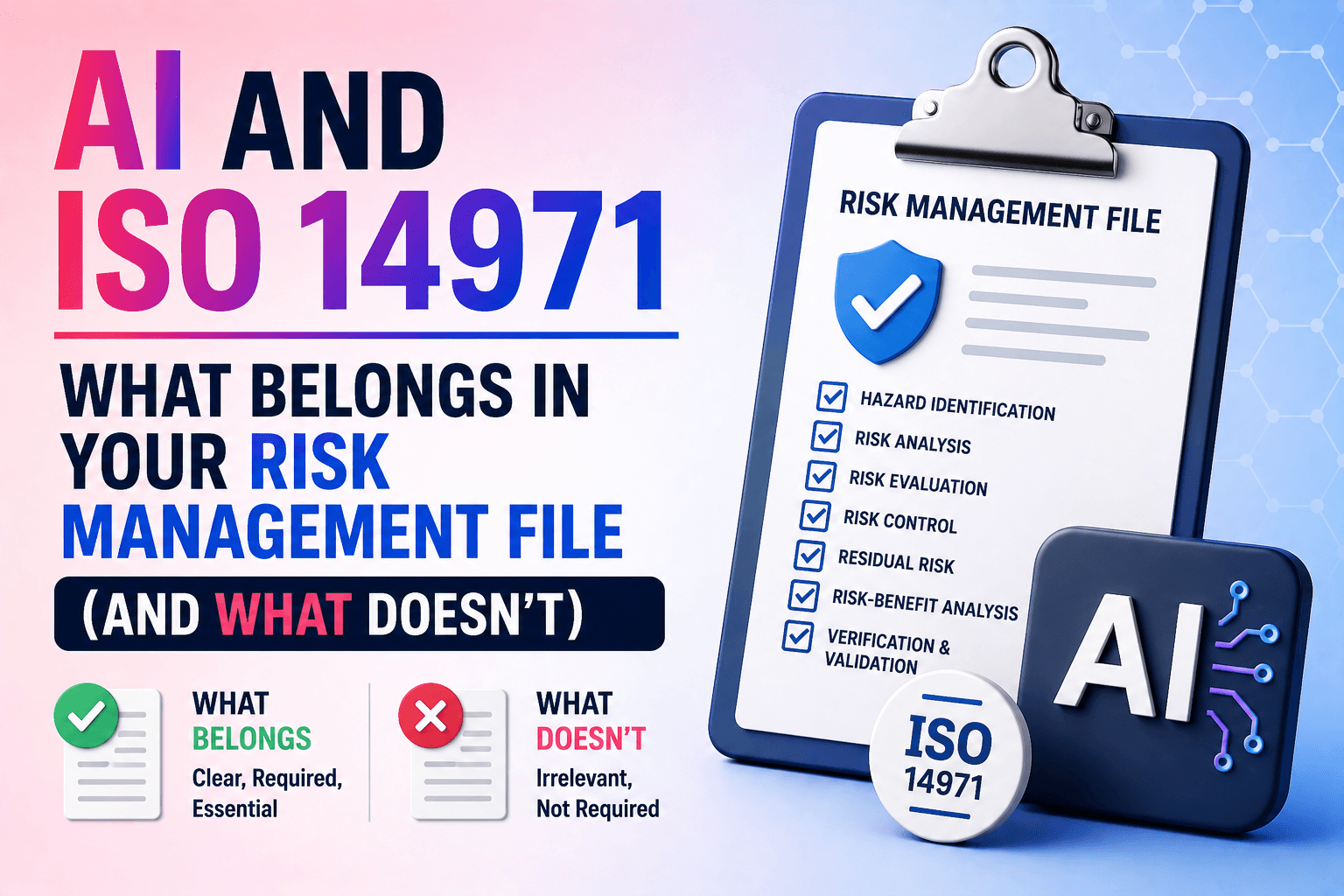 AI and ISO 14971: What Belongs in Your Risk Management File (and What Doesn't)