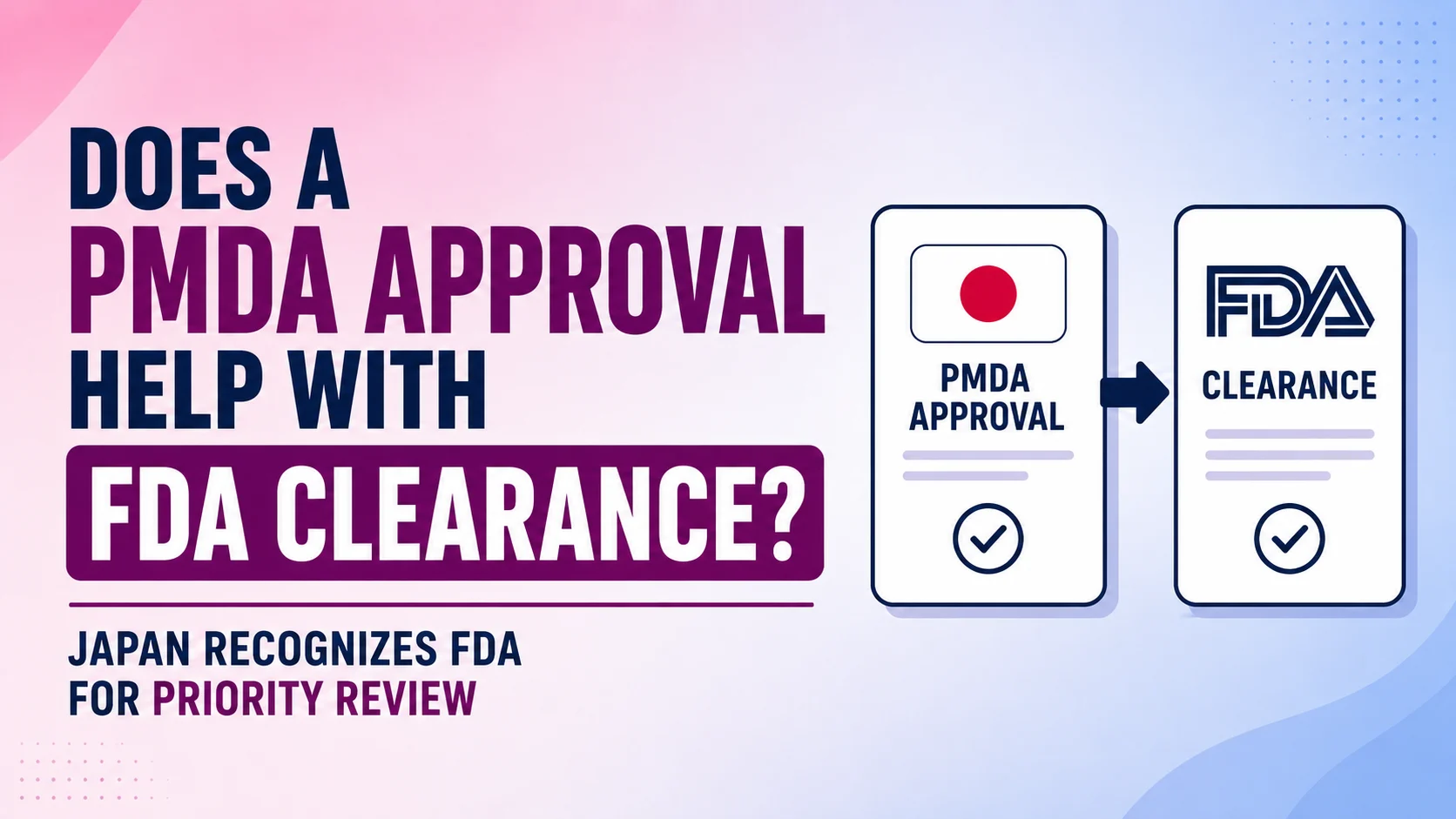 Does a PMDA Approval Help With FDA Clearance? Japan Recognizes FDA for Priority Review